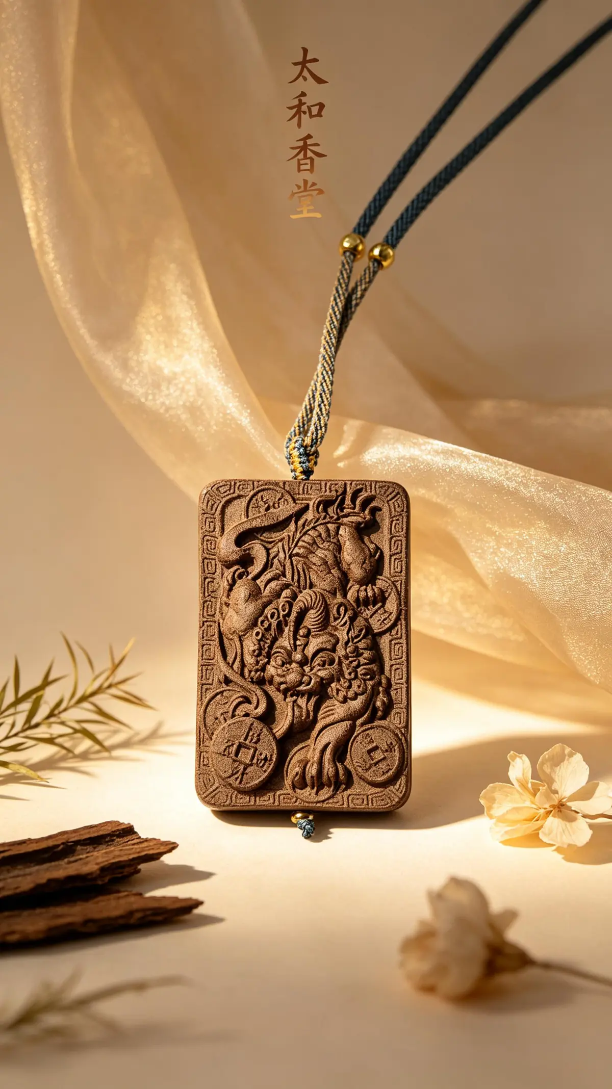 Rectangular Taihe Xiangtang incense plaque with narrative relief carving